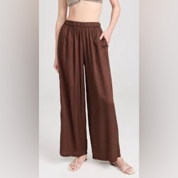 Basement Pants - Basement Wide Leg Pants Size S – Chocolate Brown – Rayon/Nylon Blend